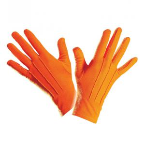 Verkleed handschoenen Bassie - oranje - one size - clown thema accessoires