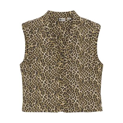 Daily7 winter gilet meisjes - zand - opgevuld/animal