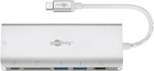 goobay USB-C Multiport Adapter HDMI 4k30Hz + PD 60W adapter HDMI | USB | CR | RJ45 | PD