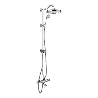 Regendouche set Tres Clasic | Opbouw | 31 cm | Thermostaatkraan | Met baduitloop | Chroom