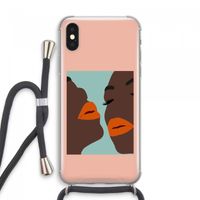 Orange lips: iPhone XS Max Transparant Hoesje met koord
