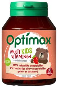 Optimax Kinder multi aardbei (90 Kauwtab)