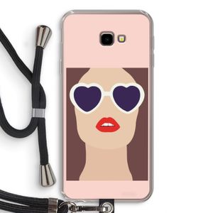 Red lips: Samsung Galaxy J4 Plus Transparant Hoesje met koord
