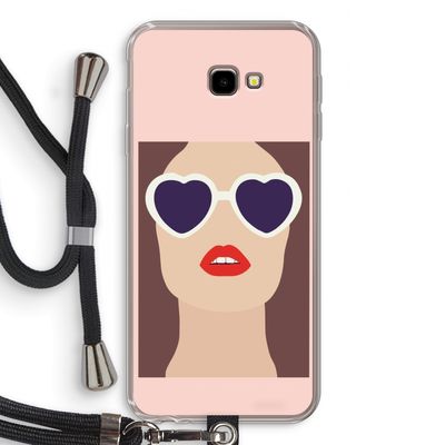 Red lips: Samsung Galaxy J4 Plus Transparant Hoesje met koord