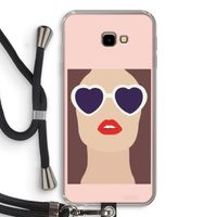Red lips: Samsung Galaxy J4 Plus Transparant Hoesje met koord