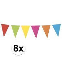 8x Gekleurde vlaggenlijn XL 10 meter - thumbnail