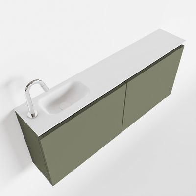 Toiletmeubel Mondiaz Ture | 120 cm | Meubelkleur Army | Eden wastafel Talc Links | 1 kraangat