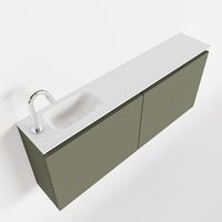 Toiletmeubel Mondiaz Ture | 120 cm | Meubelkleur Army | Eden wastafel Talc Links | 1 kraangat