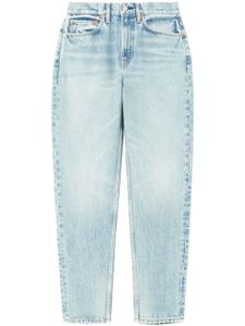 RE/DONE logo-patch tapered jeans - Bleu