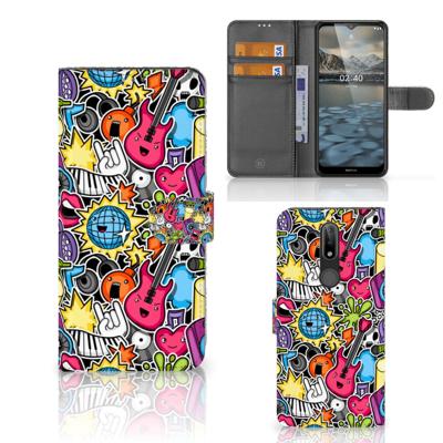 Nokia 2.4 | Wallet Case | met Pasjes | Punk Rock