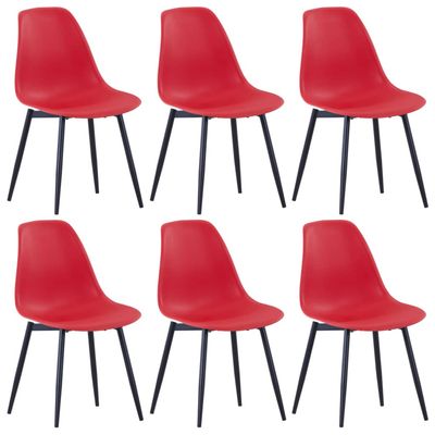 Vidaxl Eetkamerstoelen 6 St Pp Rood Vidaxl Eetkamerstoelen 6 St Pp Rood