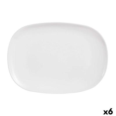 Serveerschaal Luminarc Sweet Line Rechthoekig Wit Glas 35 x 24 cm (6 Stuks)