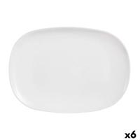 Serveerschaal Luminarc Sweet Line Rechthoekig Wit Glas 35 x 24 cm (6 Stuks)