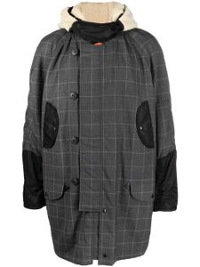 Junya Watanabe MAN manteau à carreaux - Gris