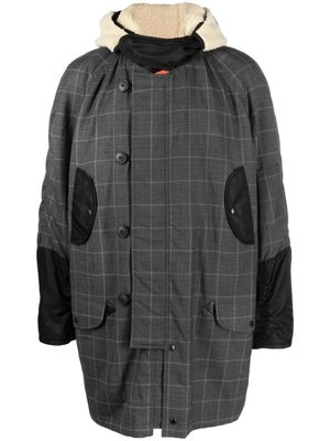 Junya Watanabe MAN manteau à carreaux - Gris