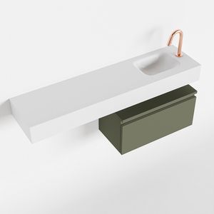 Toiletmeubel Mondiaz Andor | 120 cm | Meubelkleur Army | Lex vrijhangend wastafel Talc Rechts | 1 kraangat