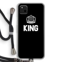 King zwart: Pixel 4a Transparant Hoesje met koord