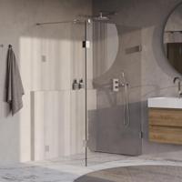 Brauer Void - Inloopdouche - Helder Glas - 130 x 200 cm - met Zijwand 40 cm - incl. Glascoating - Chroom