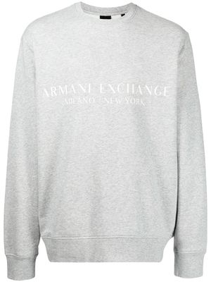 Armani Exchange sweat à logo imprimé - Gris