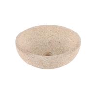 Differnz Terrazzo waskom - 40x40x15cm - rond - terrazzo - mat bruin/beige 38.010.56