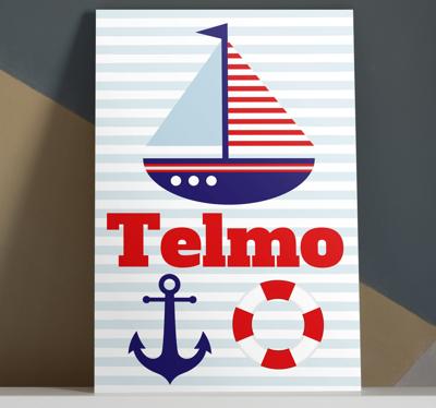 Canvas schilderij boot met naam