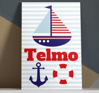 Canvas schilderij boot met naam