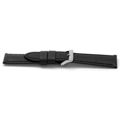 Horlogeband Universeel I122 Leder Zwart 24mm