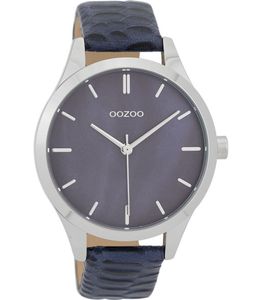 OOZOO Timepieces Horloge Croco Donker Blauw | C9721