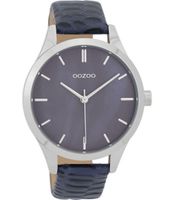 OOZOO Timepieces Horloge Croco Donker Blauw | C9721 - thumbnail