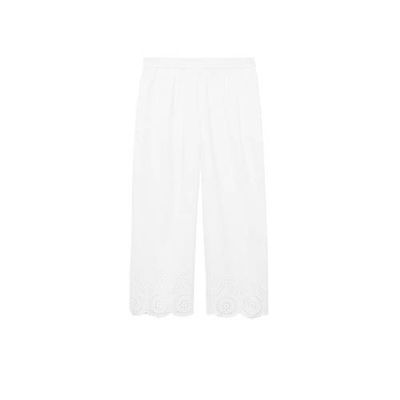 Mango cropped high waist wide leg culotte wit Mango cropped high waist wide leg culotte wit
