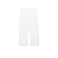 Mango cropped high waist wide leg culotte wit - thumbnail
