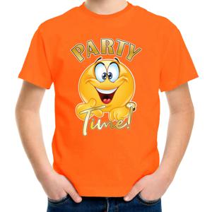 Verkleed T-shirt voor jongens - Party Time - oranje - carnaval - feestkleding voor kinderen