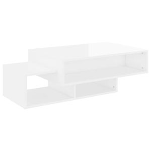 vidaXL Salontafel 105x55x32 cm bewerkt hout hoogglans wit