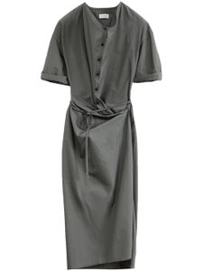 LEMAIRE robe portefeuille à manches courtes - Gris