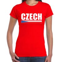 Czech / Tsjechie supporter t-shirt rood voor dames - thumbnail