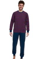 Gotzburg Pyjama blauw rood gestreept met boorden
