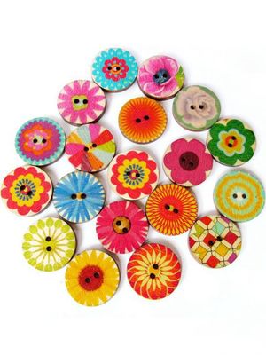 100Pcs Multi-Color Wooden Buttons Round Sewing Buttons For DIY Craft Bag Hat Clothes Decoration 20mm 100Pcs Multi-Color Wooden Buttons Round Sewing Buttons For DIY Craft Bag Hat Clothes Decoration 20mm