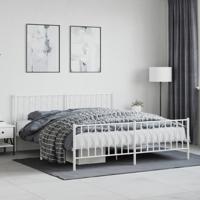 Bedframe met hoofd- en voeteneindemetaal wit 180x200 cm