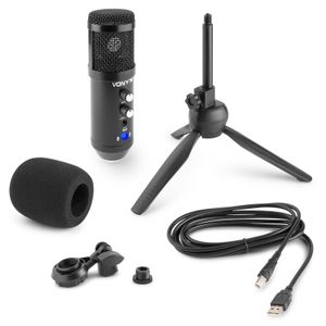 Vonyx CM320B USB studio microfoon met tafelstandaard - Zwart