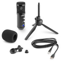 Vonyx CM320B USB studio microfoon met tafelstandaard - Zwart - thumbnail