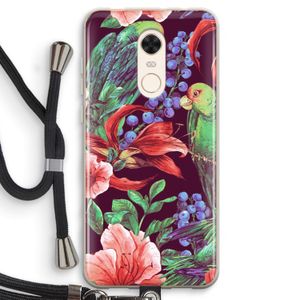 Papegaaien: Xiaomi Redmi 5 Transparant Hoesje met koord