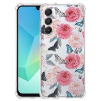 TPU Telefoonhoesje Samsung Galaxy A17 - Butterfly Roses schokabsorberende backcover