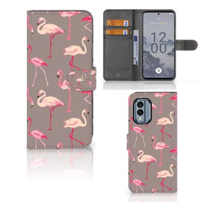 Nokia X30 | Telefoonhoesje | Met pasjeshouder | Flamingo