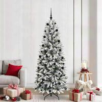 VidaXL Kunstkerstboom wit 210 cm pvc en plastic en staal en pe