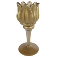Theelichthouder Tulip goudkleurig 16 cm | 16 stuks