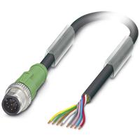 Phoenix Contact 1522529 Sensor/actuator connector, geassembleerd M12 Aantal polen (sensoren): 8 Stekker, recht 10.00 m 1 stuk(s) Piece