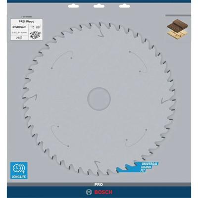 Bosch Professional Cirkelzaagblad voor Hout | PRO Wood | Ø 500mm Asgat 30mm 36T - 2608640705