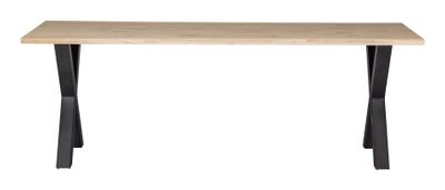 WOOOD Boomstam Eettafel 'Tablo' met X-poot, 220 x 90cm
