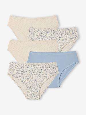 Set van 5 slipjes for girls geribbeld ecru Set van 5 slipjes for girls geribbeld ecru