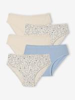 Set van 5 slipjes for girls geribbeld ecru